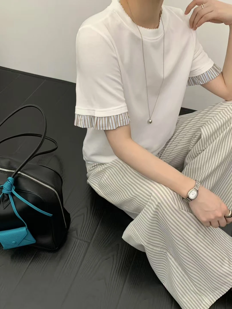 设计感袖口特色短袖t