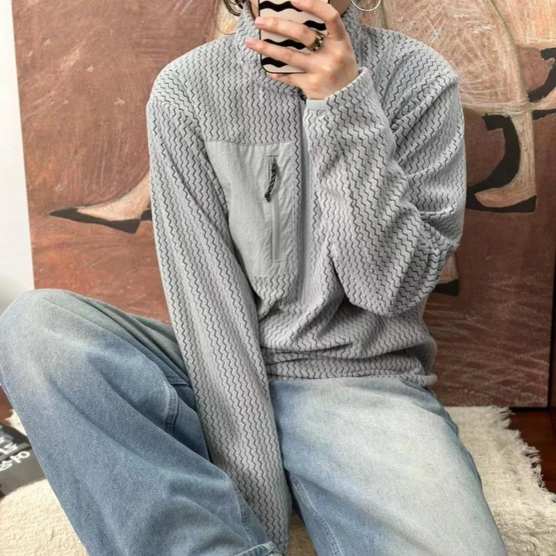 苾入款！一件难求！3D立裁！巨暖巨舒服！男女款半拉链抓加绒卫衣