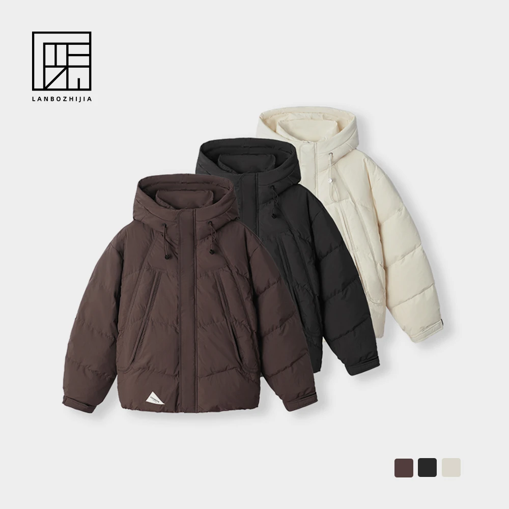 兰博之嘉•情侣简约连帽羽绒服时尚休闲百搭加厚保暖宽松户外外套