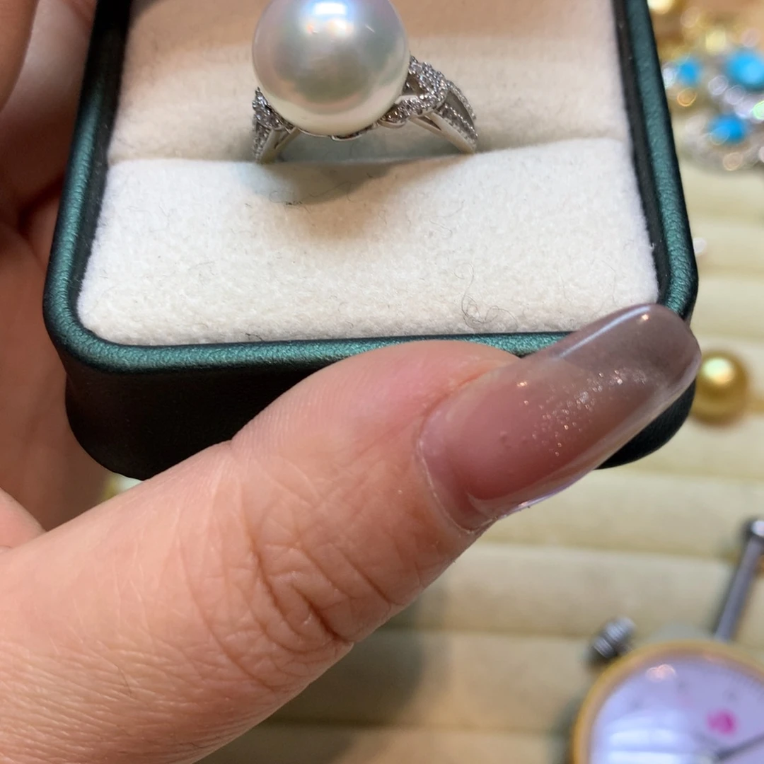 海水珍珠戒指银S925镶嵌