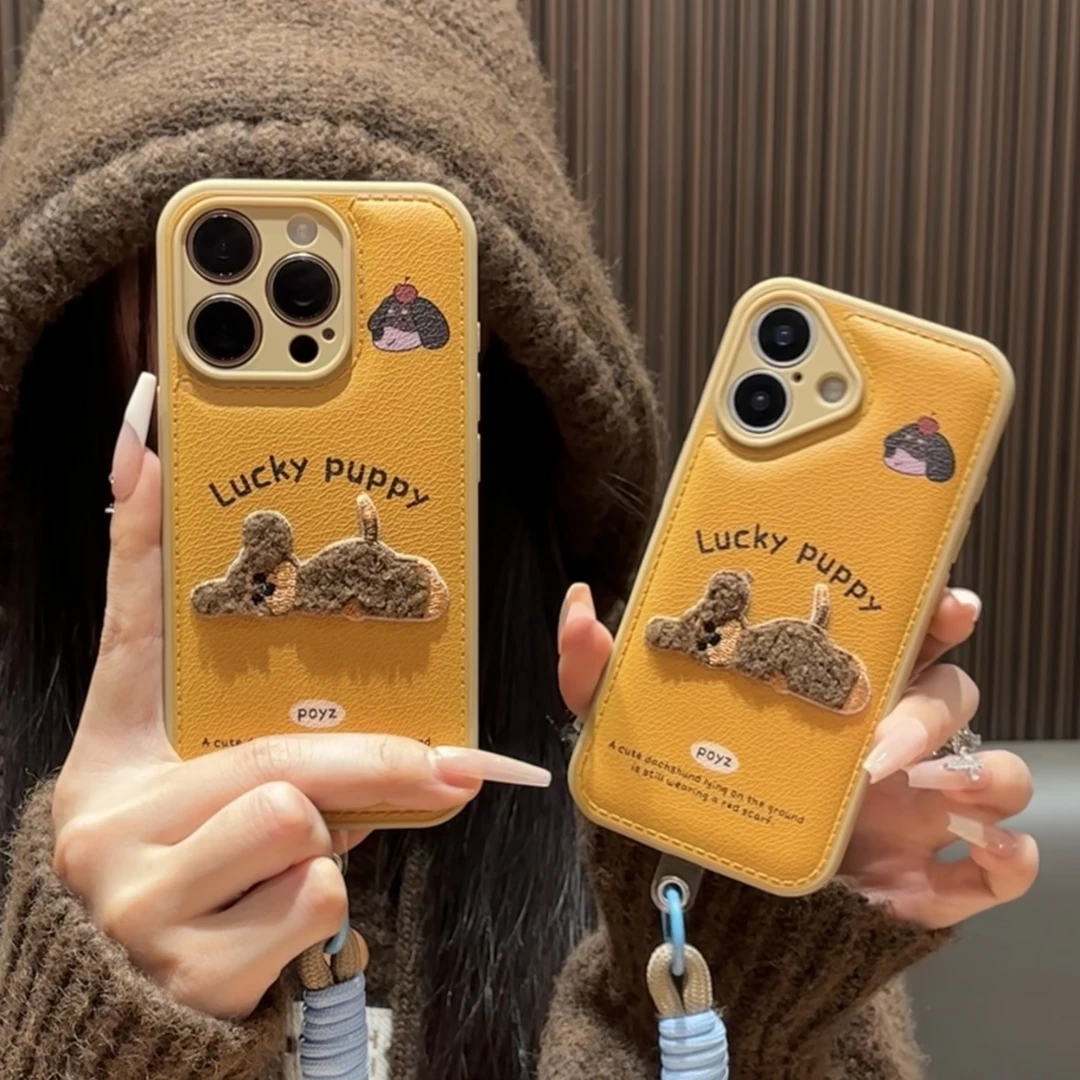 闪度侠LUCK小狗适用iPhone17promax气垫手机壳华为vivooppo小米套