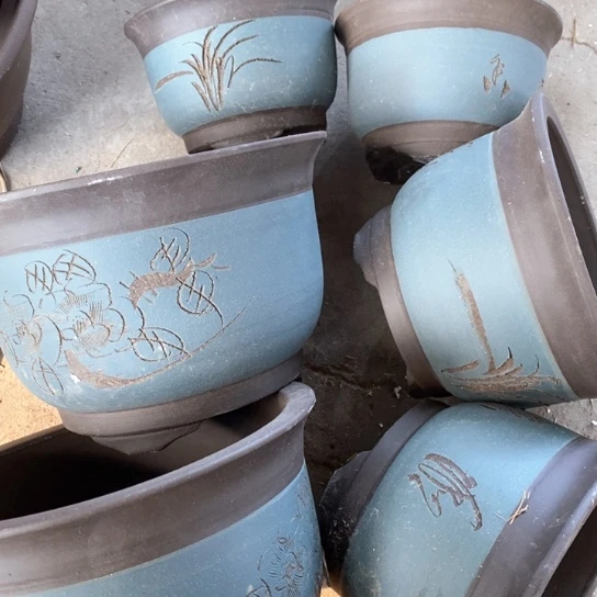 紫砂花盆60-6。    60-6