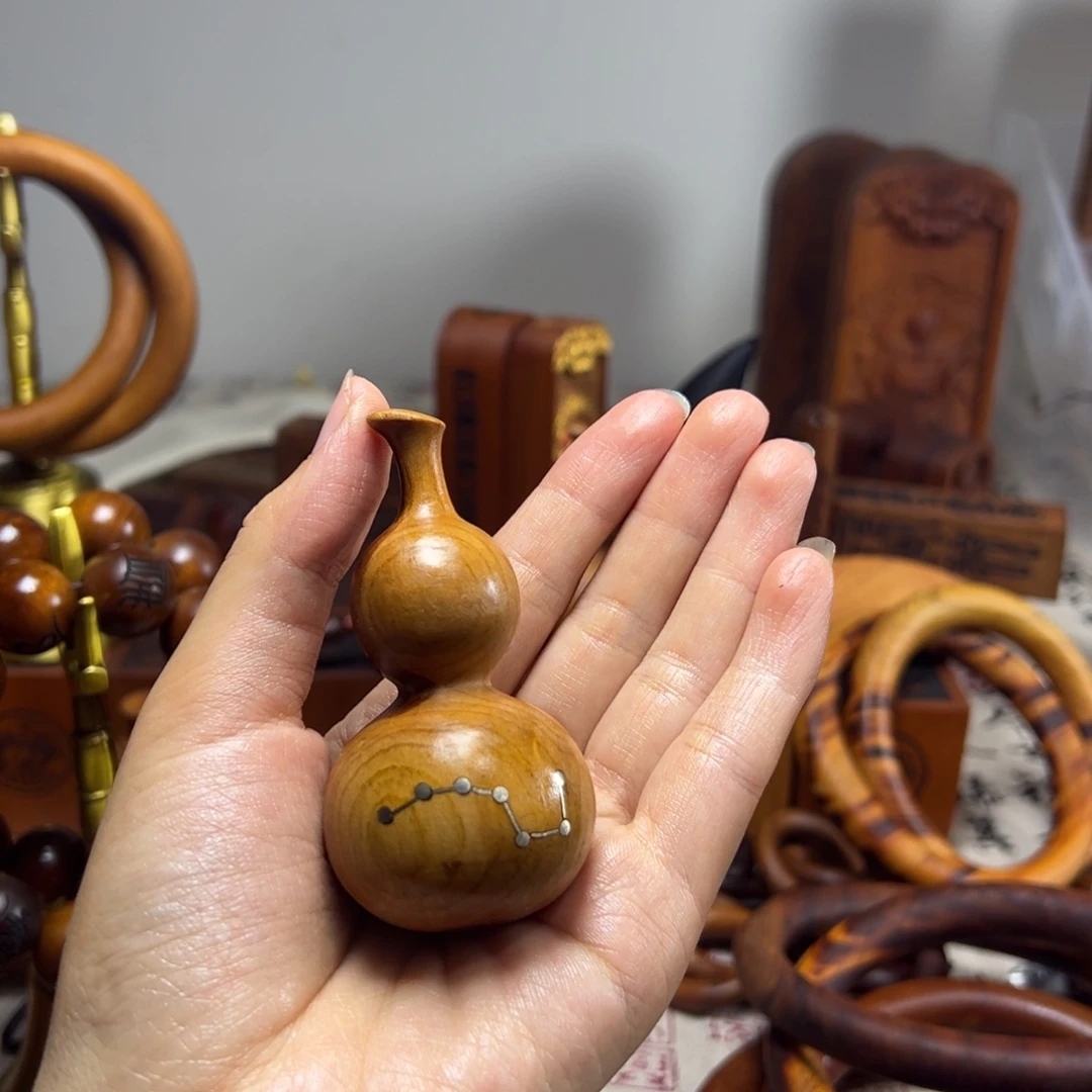 桃木镶银桃木葫芦