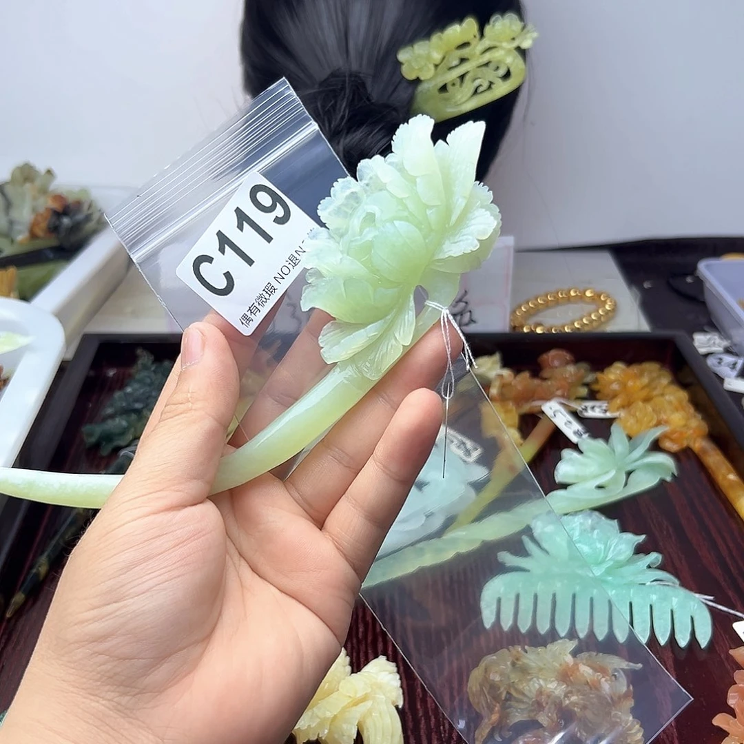 蛇纹石玉合金颈饰浅***✨