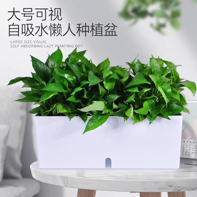种植箱阳台种菜盆懒人自吸水花盆悬挂栏杆花箱长方形花盆挂式神器