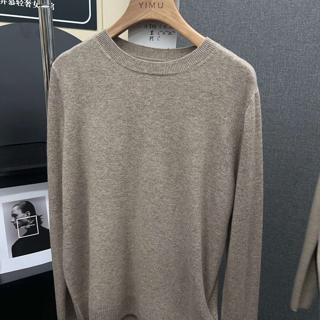 学院风圆领毛针织衫百搭长袖毛衣打底衫时尚衫上衣