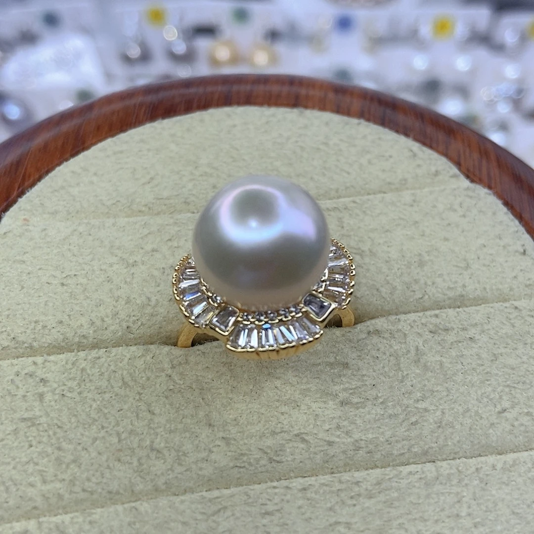 淡水珍珠戒指合金