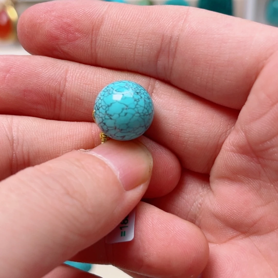 绿松石13.7圆珠未镶嵌