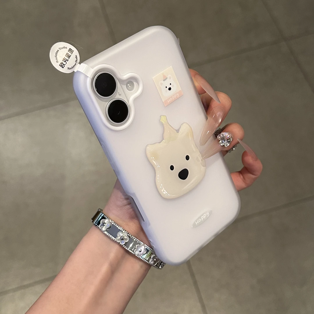 欧克里里立体西高地贴片苹果16/15promax果冻壳手机壳14/13/12/11