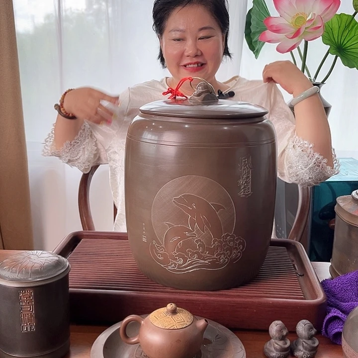 七斤装海豚罐存茶罐