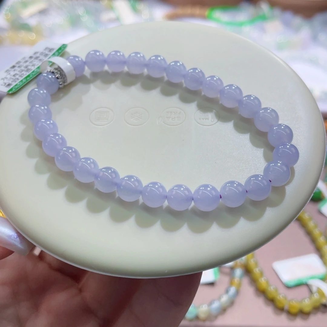 未镶嵌手链翡翠粉紫卡6.3