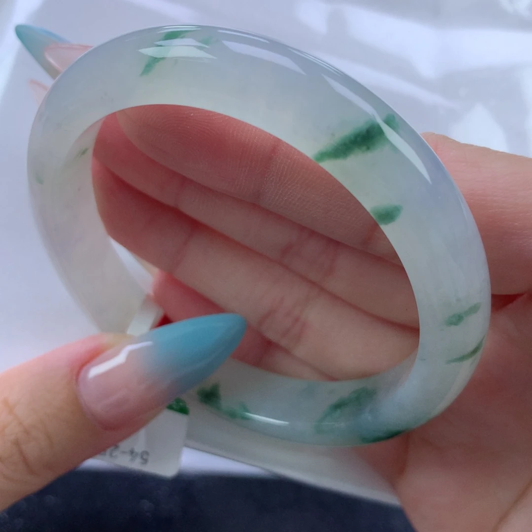 翡翠手镯未镶嵌缅甸天然翡翠A货54.5