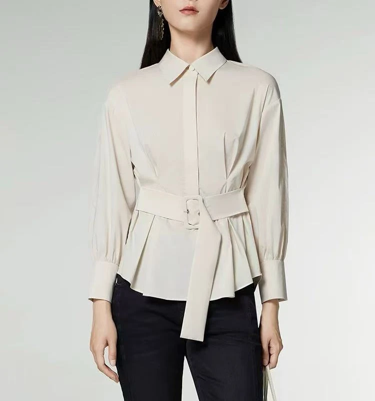 泡泡袖收腰2025年春秋季减龄修身高端设计感休闲通勤显瘦气质上衣