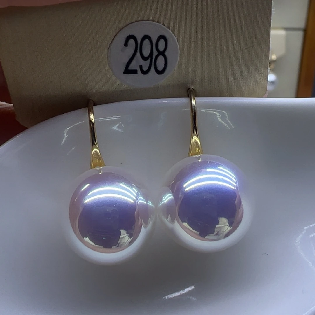 耳饰银S925镶嵌淡水珍珠