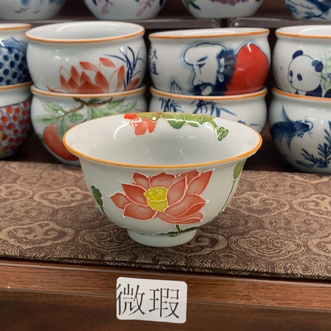 釉下彩老陶泥手工绘制