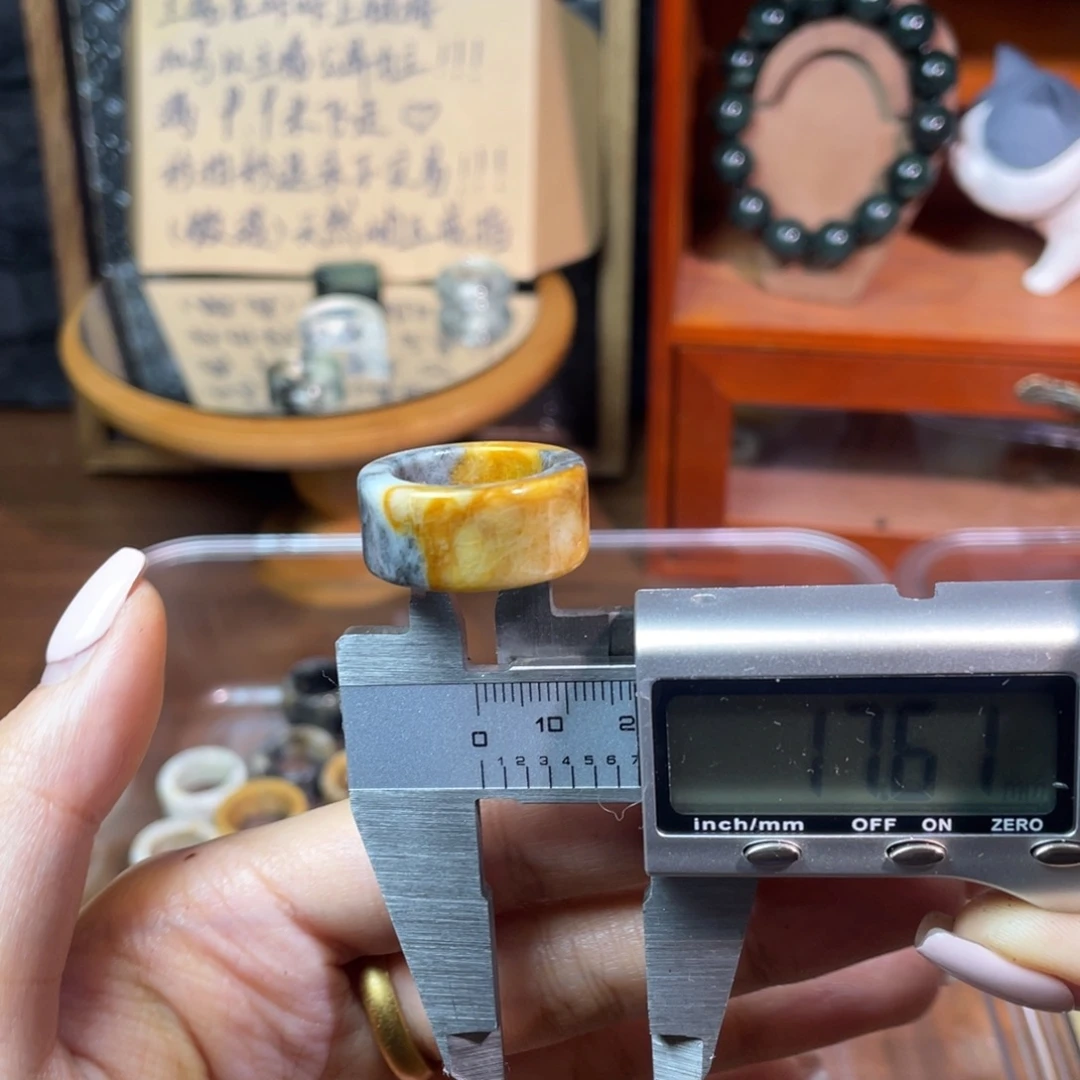 影***子未镶嵌岫玉戒指123-17.5