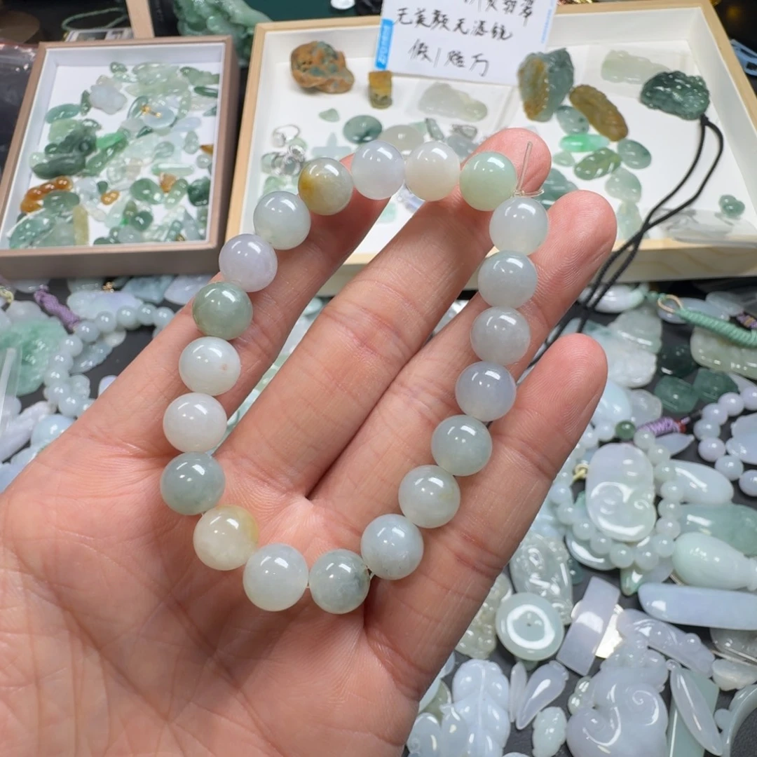 姝***妞翡翠未镶嵌手串天然缅甸A货手串卡10
