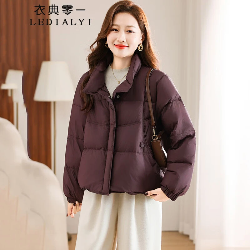 韩系立领羽绒服女短款2025新款冬装宽松显瘦小个子超好看保暖外套