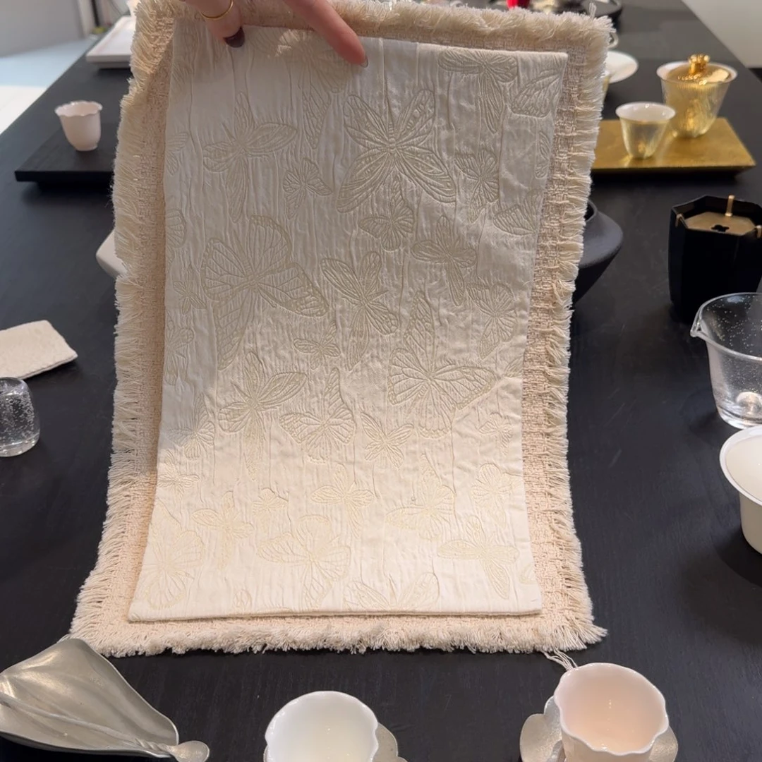 两件套 白蝴蝶+流苏茶席