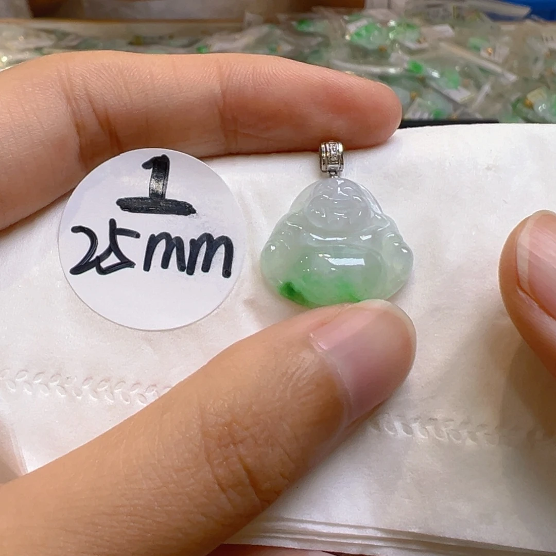 吊坠(不含链)18K金镶嵌翡翠