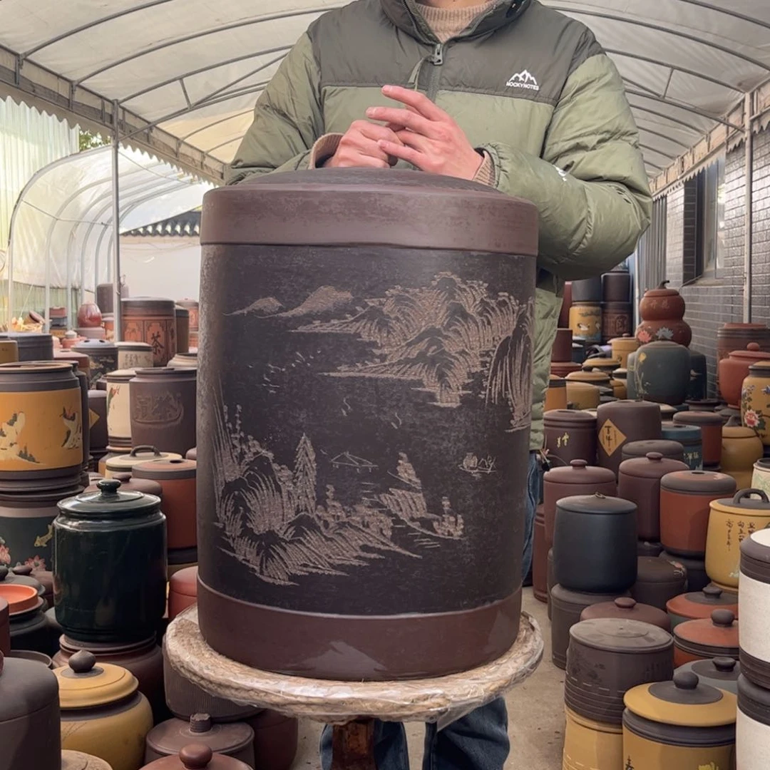 紫砂茶叶罐45-50 饼茶叶罐