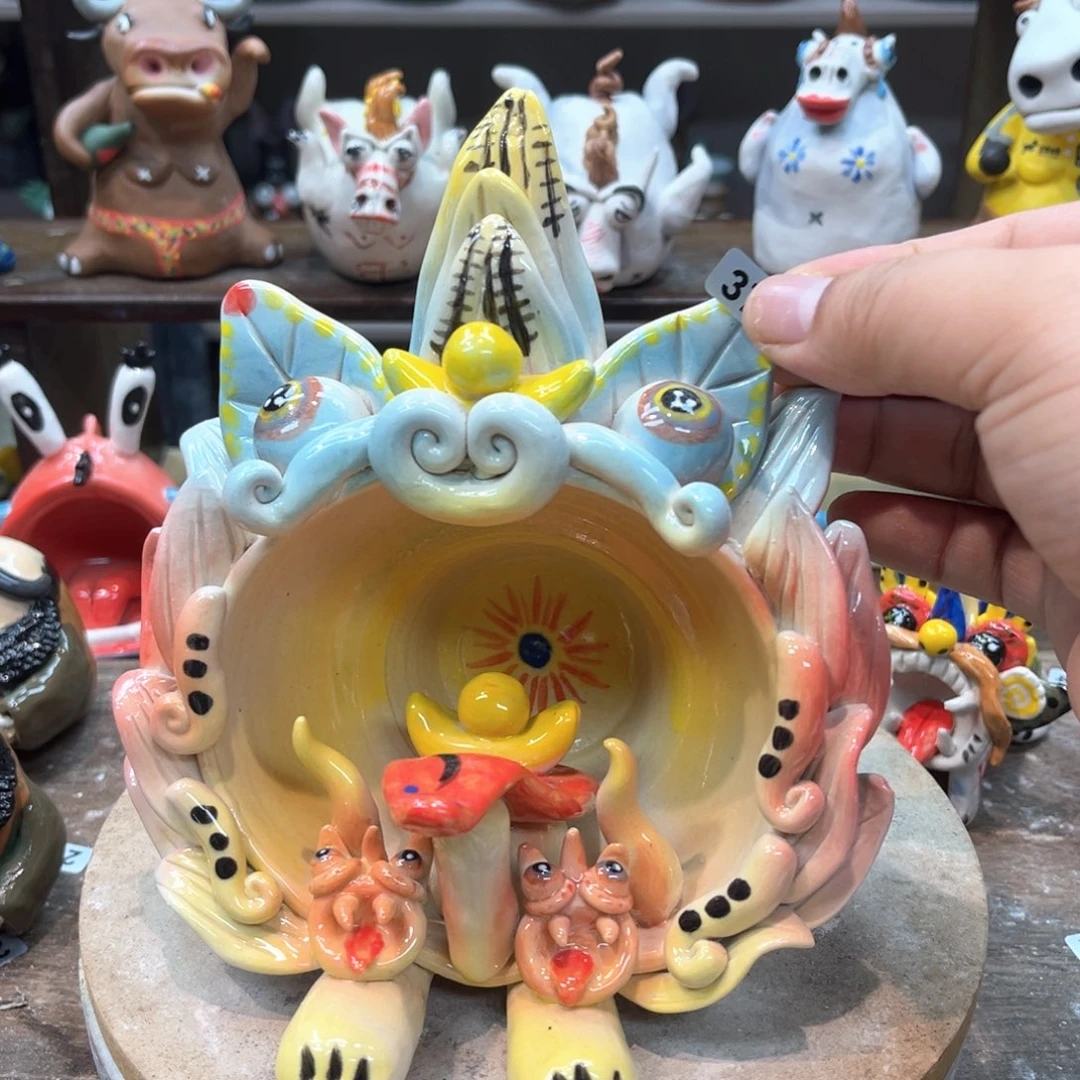 摆件纯手工抽象陶瓷摆件373