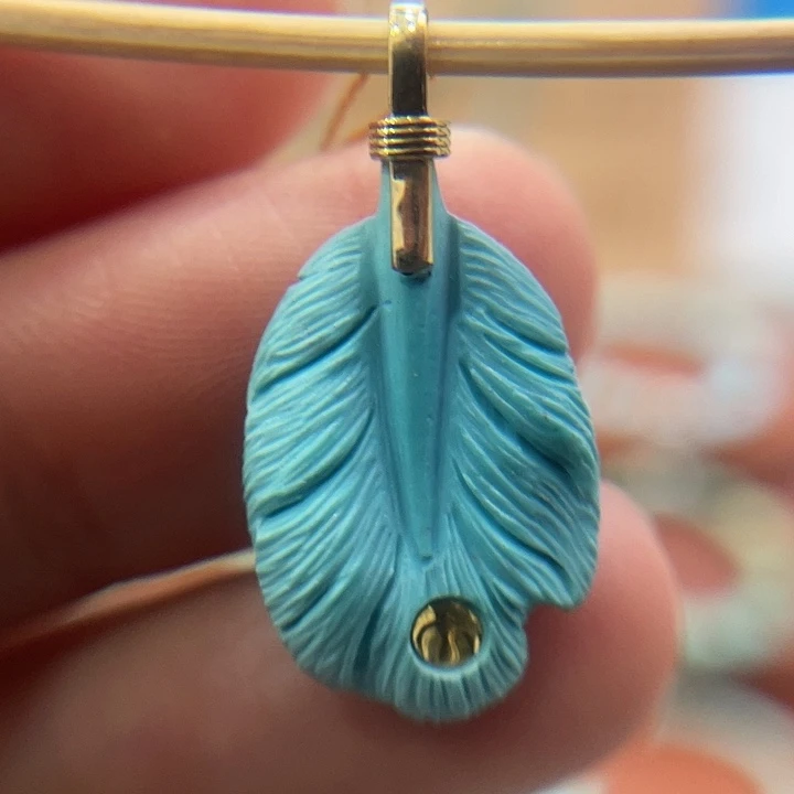 绿松石18K金镶嵌珠宝奇石