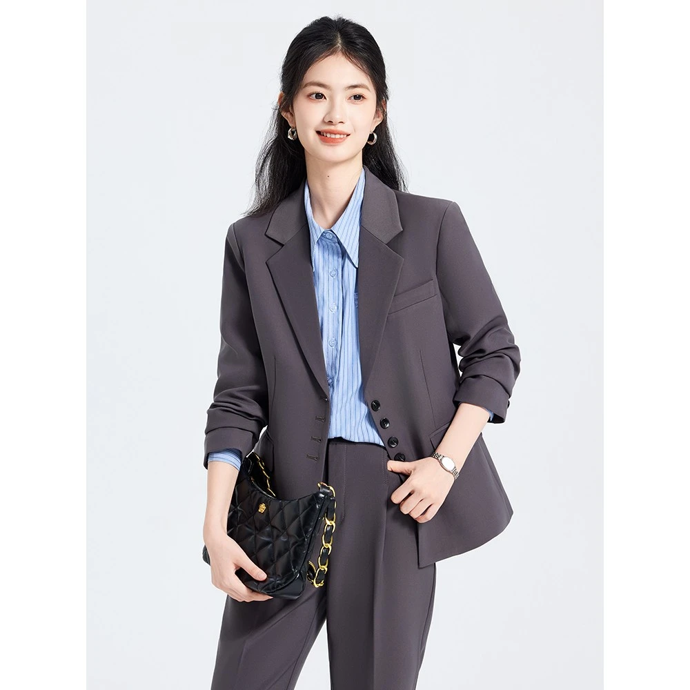 灰色西装套装女职业正装春秋2025新款高级感气质工作服西服外套春