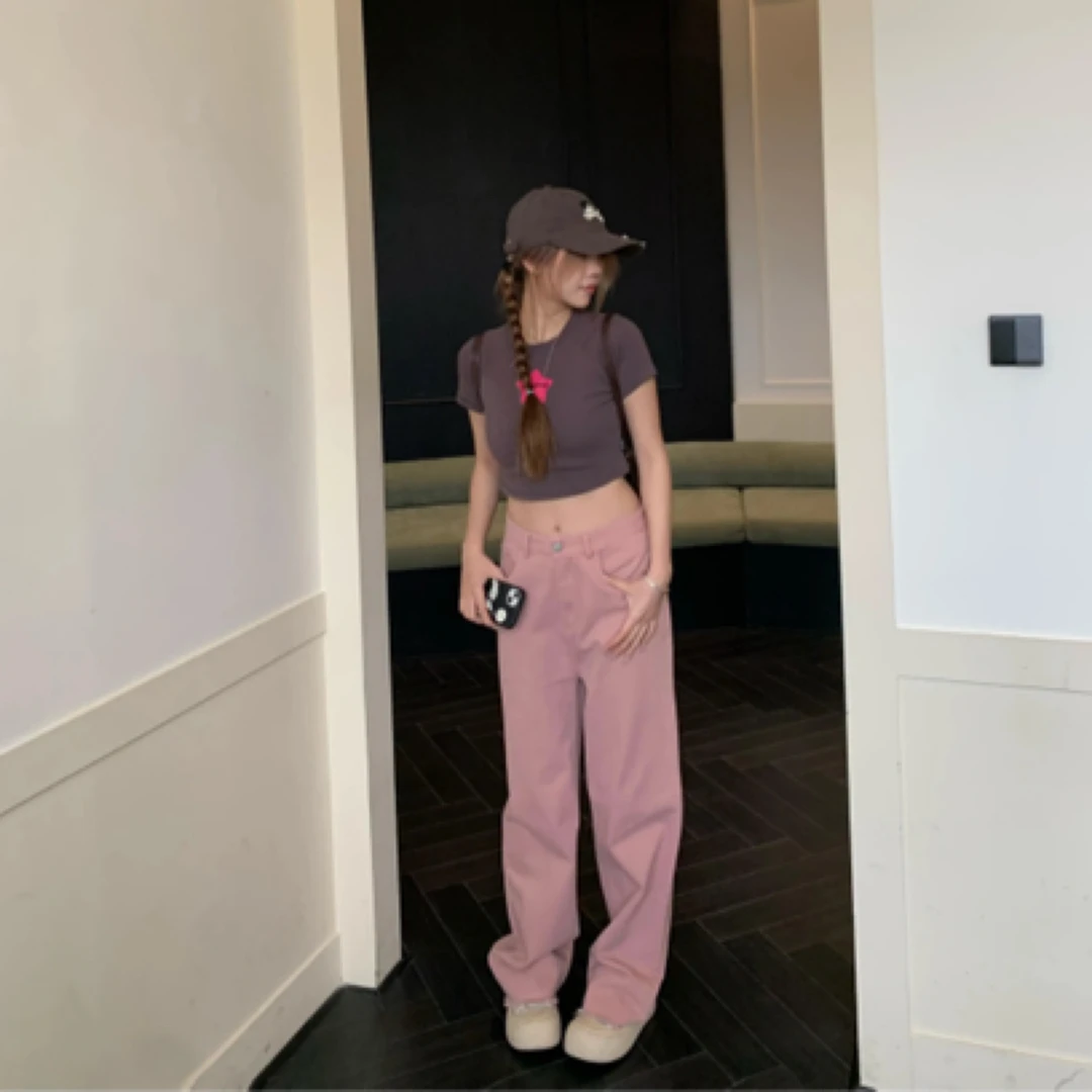 大嘴猴休闲百搭显瘦宽松牛仔裤腿裤2050