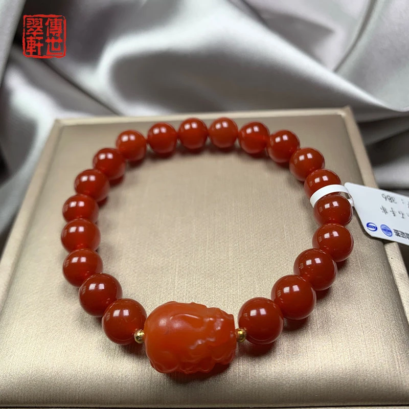 天然南红配南红貔貅手链 多样性发一 SL526