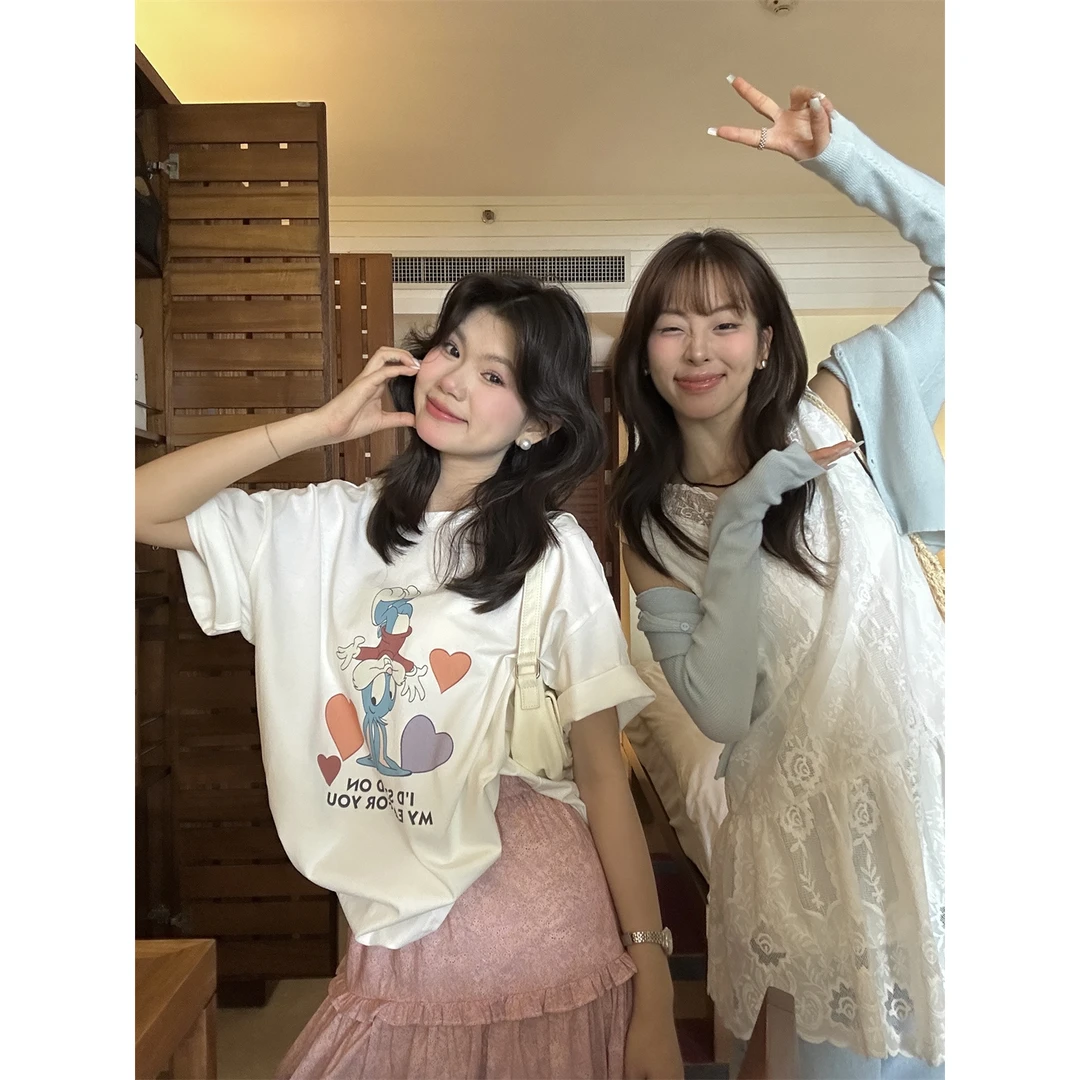 美树【柠檬绿茶】韩系卡通印花ins宽松显瘦短袖T恤  8239#