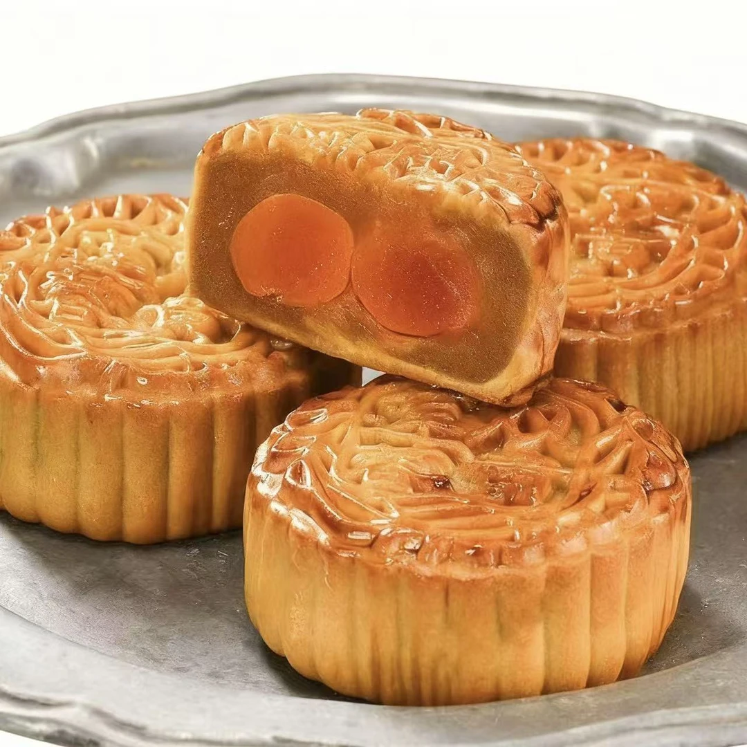 广式双蛋黄莲蓉味月饼中秋送礼经典口味糕点零食