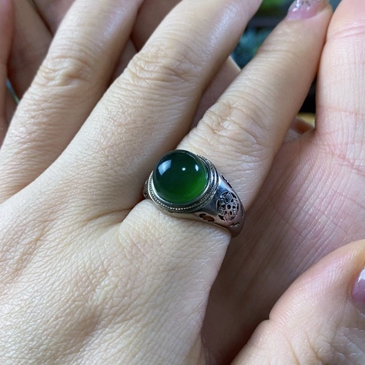 岫玉戒指戒指未镶嵌行***闲