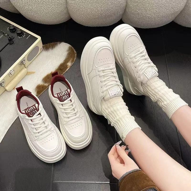 厚底小白鞋女2025春季新款时尚百搭透气运动休闲鞋8752