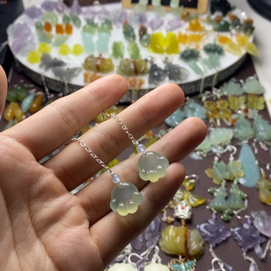 蛇纹石玉合金耳饰/颈饰