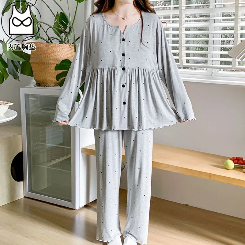 莫代尔棉薄款产后月子哺乳孕妇月子服睡衣吸汗透气家居服春夏待产