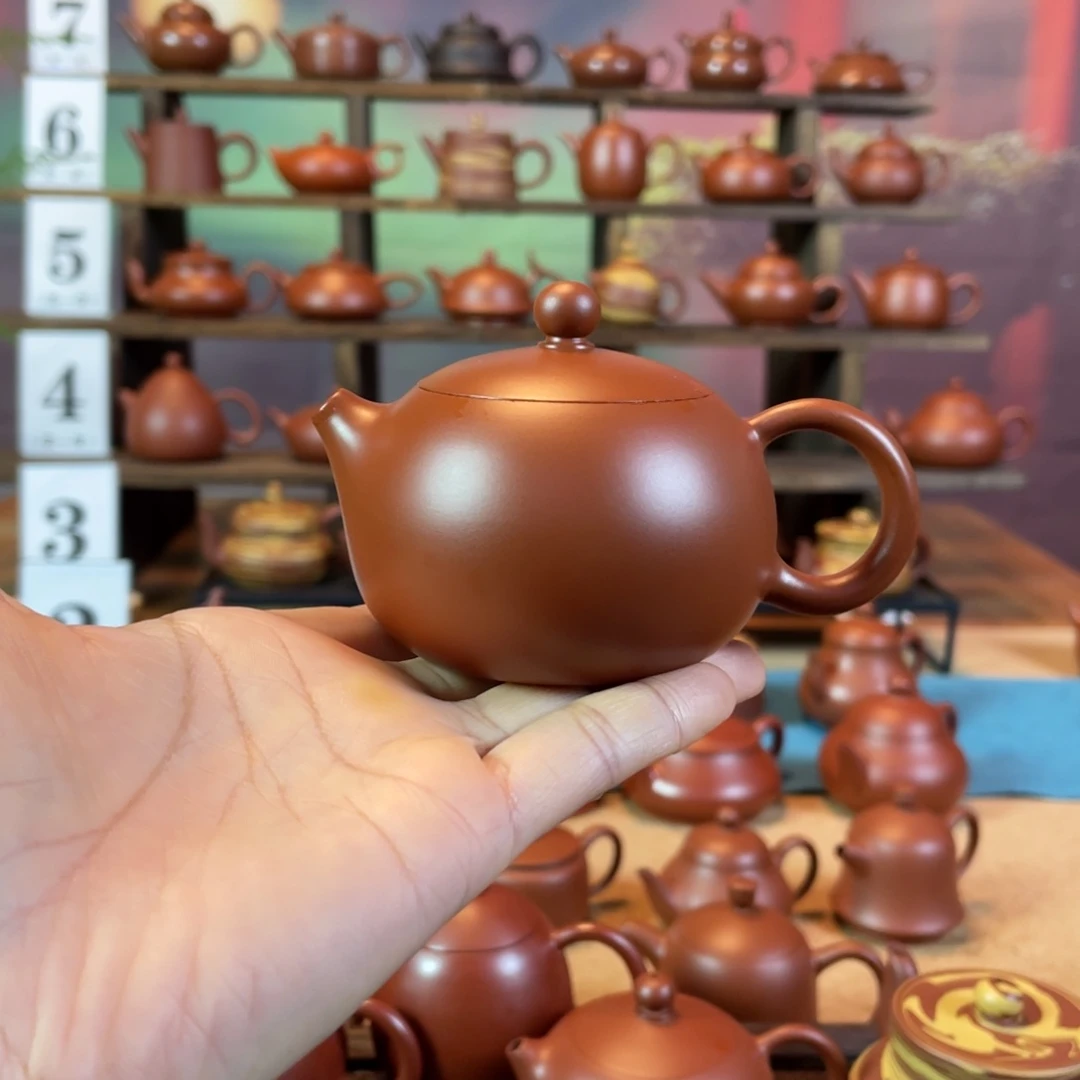 茶壶紫砂籀*堂潮州手工手拉朱泥西施壶