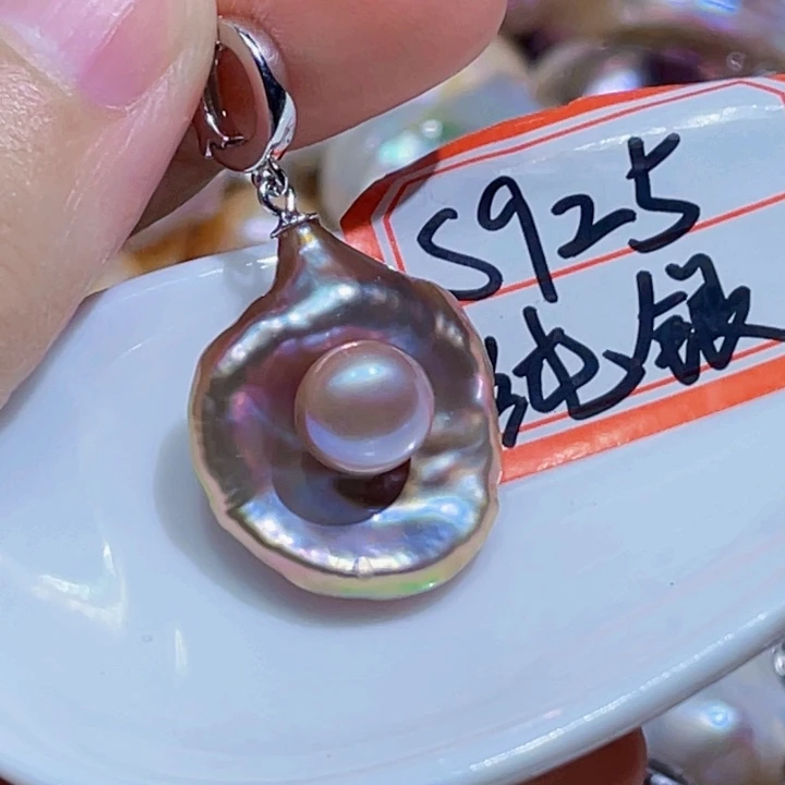 淡水珍珠银S925镶嵌颈饰