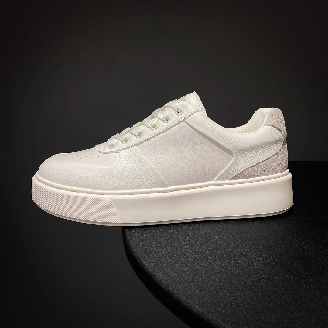 休闲鞋板鞋休闲板鞋时尚青年男士低帮真皮潮流韩版厚底小白鞋男鞋