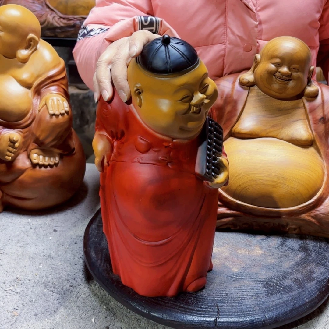 感***心香樟木算盘小地主香樟木