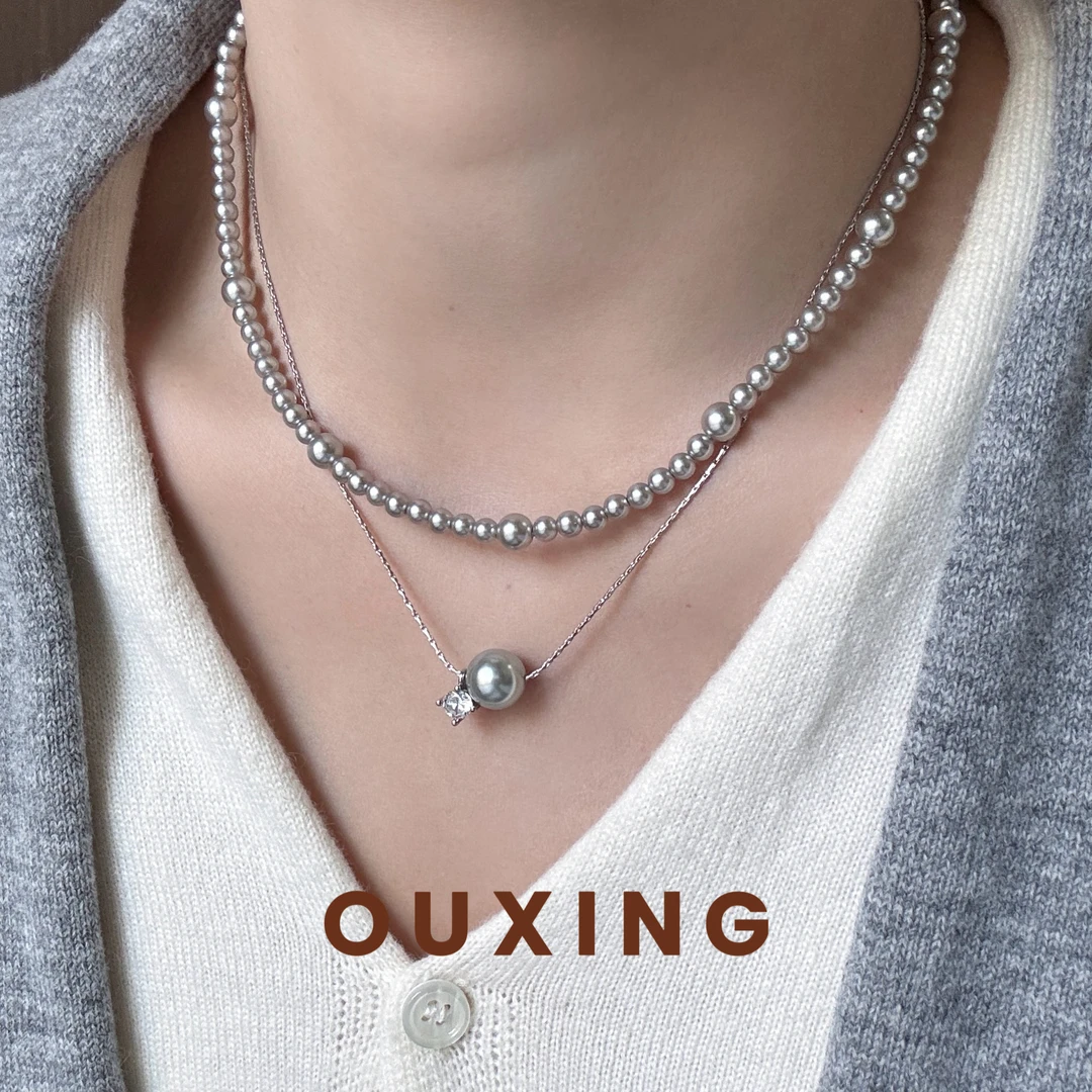 钛钢仿珍珠项链 [银河]气质轻奢百搭小众设计ins风叠戴素款坠链
