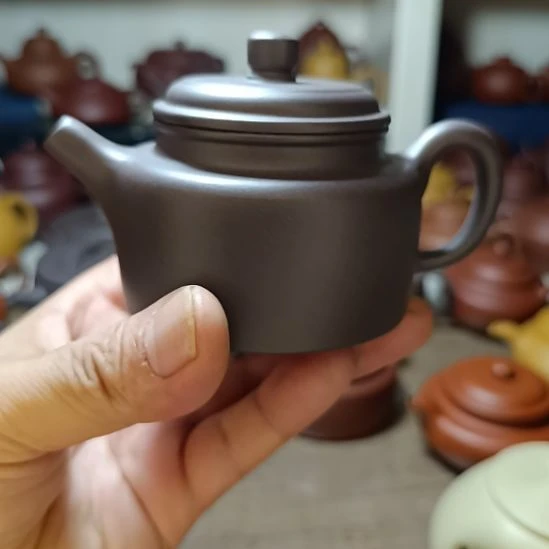 茶壶紫砂原矿天青德钟内推170cc半手工