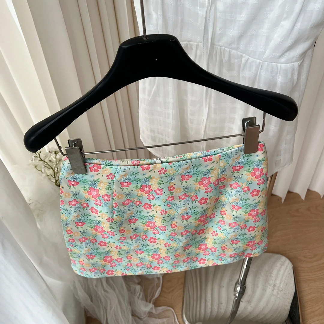 南法庄园小清新碎花印花短裙女2025春季显瘦半身裙a字花朵包臀裙