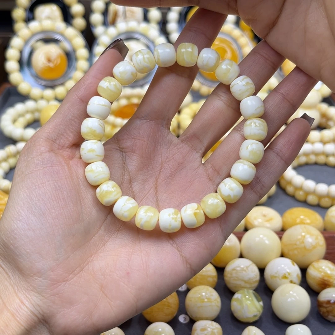 琥珀未镶嵌手链10+