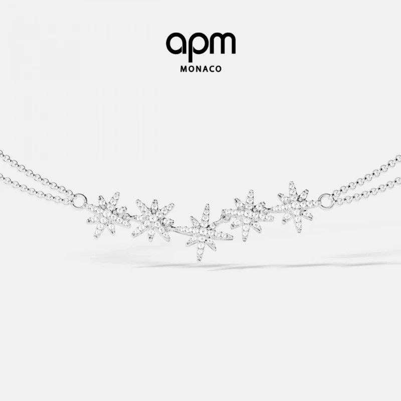 APM Monaco 双层六芒星项链时尚锁骨明星同款饰品氛围感配饰时尚