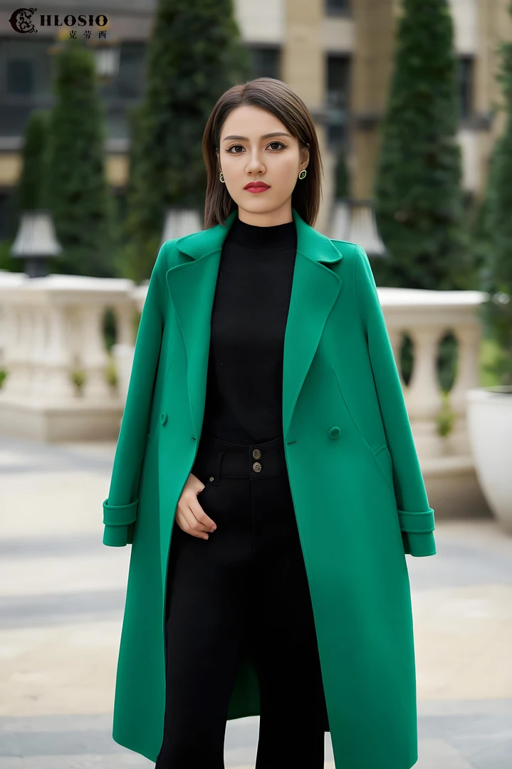 羊绒中长款大衣双面呢秋冬时尚女士