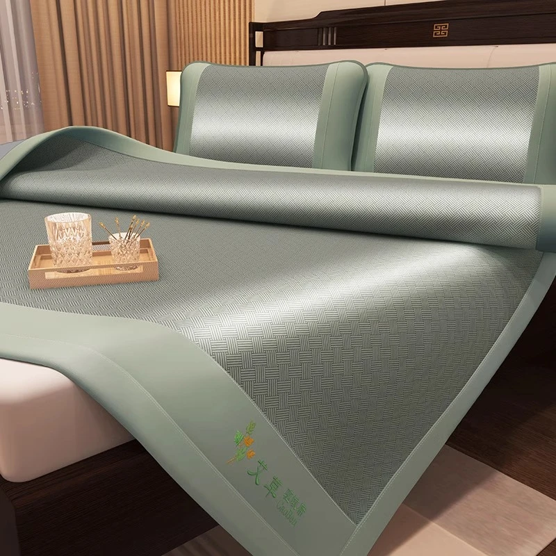 艾草冰丝凉席软席夏季藤席竹席子家用宿舍单人草席可折叠2025新款