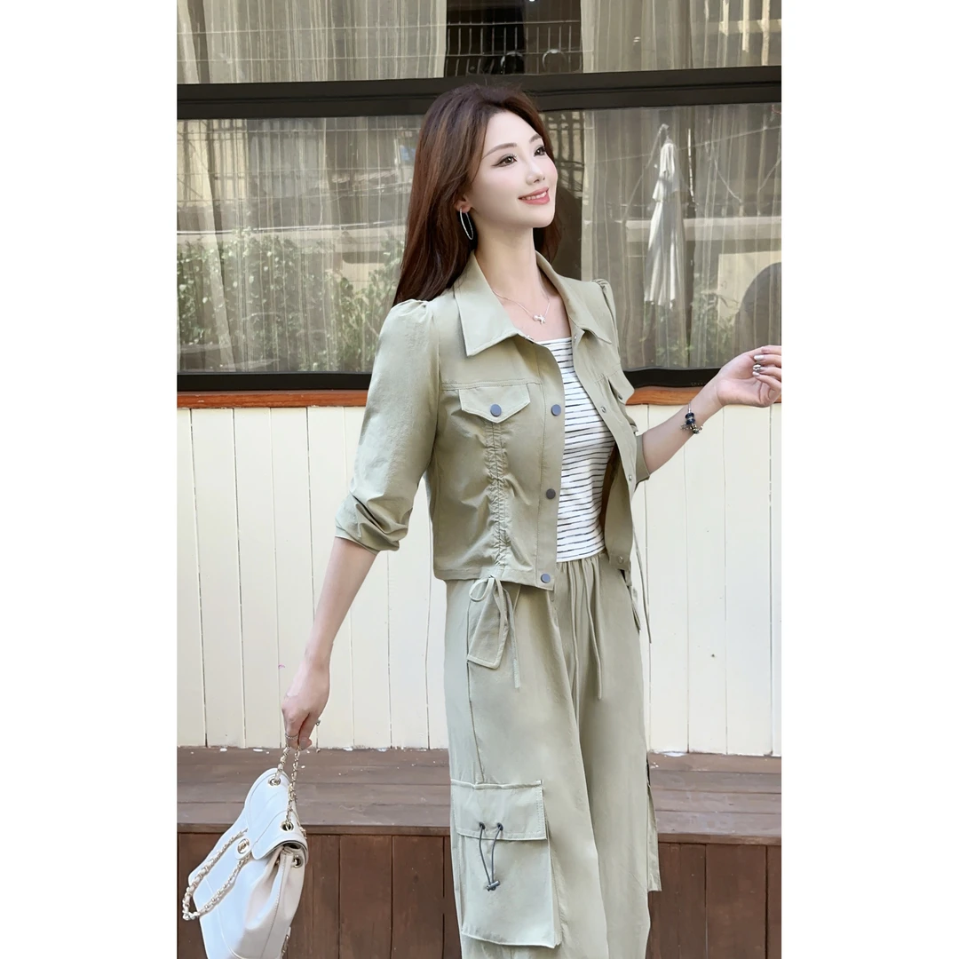 早秋三件套宽松女装时尚套装小个子春秋工装风INS风洋气休闲时髦