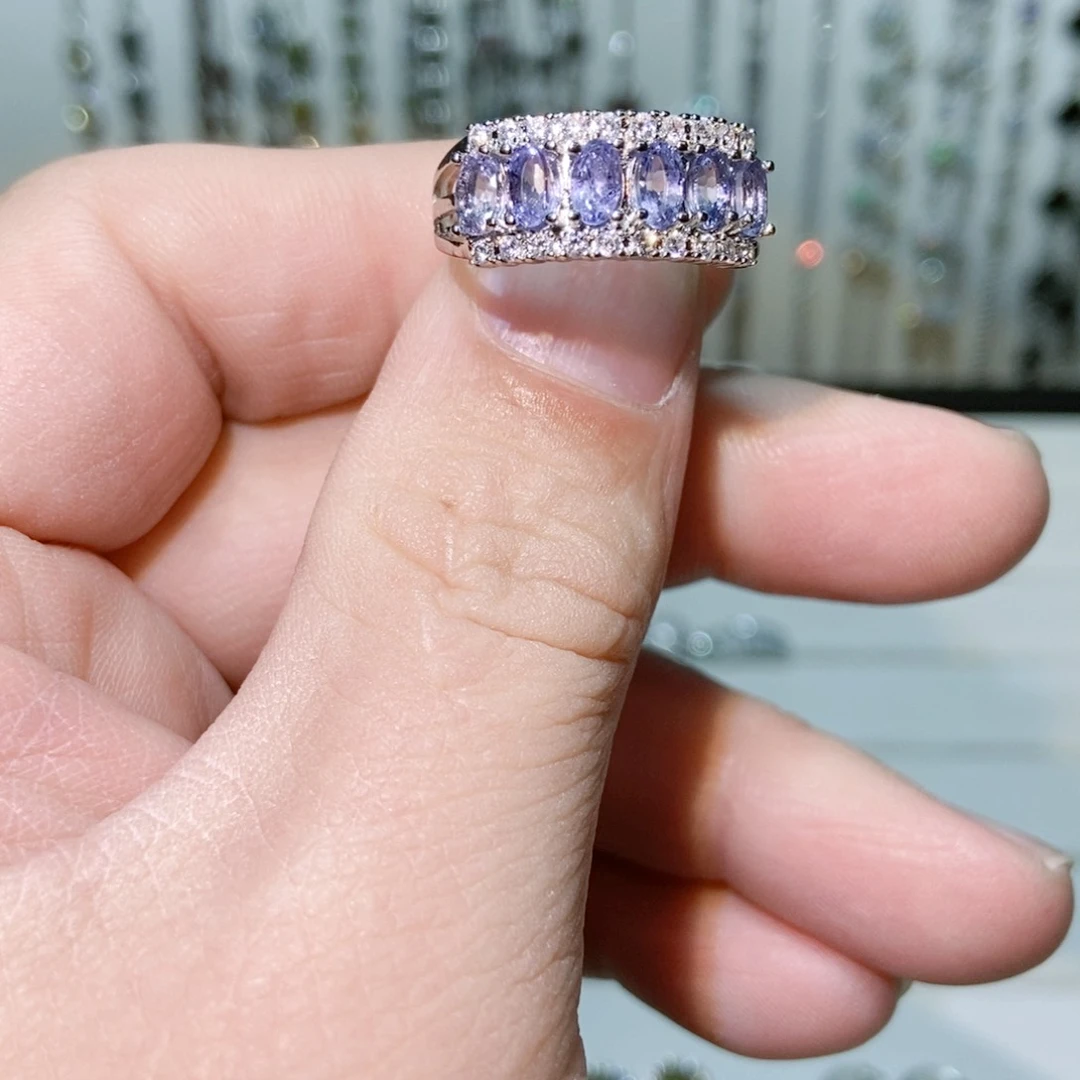 绿水晶戒指银S925镶嵌