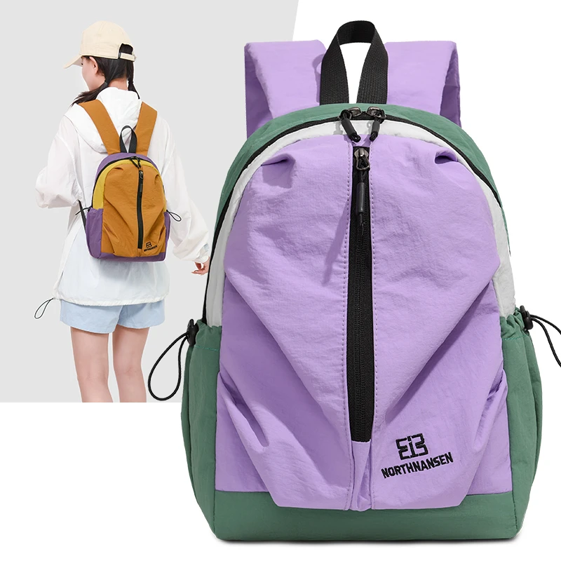 港风学生旅行双肩包轻便小巧户外旅游男女撞色小背包防水上班书包